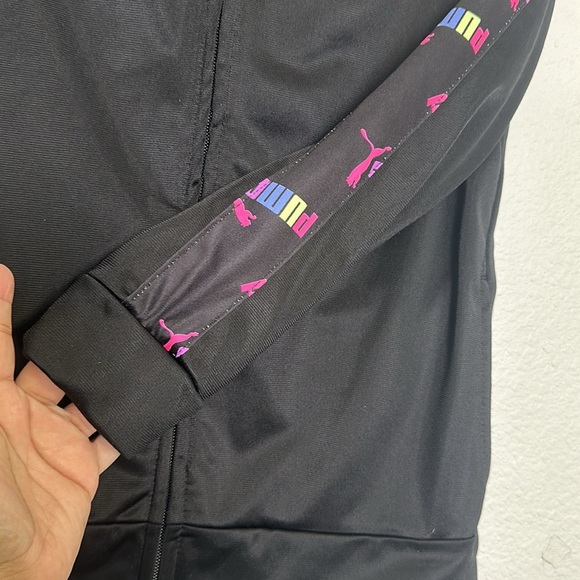 Puma Youth Girls Size Large 12/14 Black Full Zip Pants  Track Outfit Set School - Picture 4 of 13